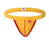 vejtmcc Sous-vêtement sexy en maille pour homme - Sous-vêtement militaire - String en maille douce, jaune, S