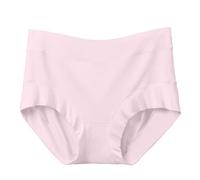 vejtmcc Sous-vêtements pour femme, couleur unie, taille haute, ample, confortable, haute résistance, sous-vêtements décontractés pour personnes âgées, Rose, 3XL