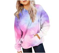 vejtmcc Sweat à capuche pour fille Batik Pull pour enfants Loisirs Mode Sweat-shirt à capuche Hiver Manches longues Bloc de couleur Sweat à capuche pour filles Vêtements douillets Sweat à capuche Pull