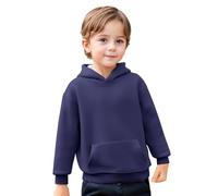vejtmcc Sweat à capuche pour fille - En polaire - Avec poches à capuche - Chaud - Couleur unie - Sportif - Confortable - Avec poche, Marine, 13-14 ans