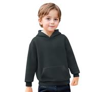 vejtmcc Sweat à capuche pour fille - En polaire - Avec poches à capuche - Chaud - Couleur unie - Sportif - Confortable - Avec poche, gris foncé, 3-4 ans