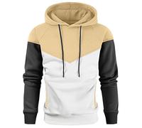 vejtmcc Sweat à capuche pour homme - Manches longues - Pull à capuche - Bloc de couleurs - Sweat à capuche - Veste à capuche confortable - Coupe supérieure - Hiver - M-3XL, kaki, XXL