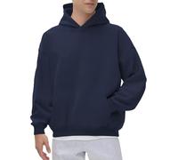 vejtmcc Sweat à capuche pour homme - Pull décontracté à manches longues - Automne - Hiver - Mode streetwear - Avec poches - Décontracté - Couleur unie - Veste de mi-saison - Pull en polaire, Marine, M