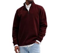 vejtmcc Sweat-shirt à demi-fermeture éclair pour homme - Sans capuche - Pull de sport - Manches longues - Chaud - Classique - Décontracté - Couleur unie - Avec col montant - Loisirs - Décontracté