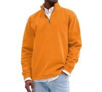 vejtmcc Sweat-shirt à demi-fermeture éclair pour homme - Sans capuche - Pull de sport - Manches longues - Chaud - Classique - Décontracté - Couleur unie - Avec col montant - Loisirs - Décontracté