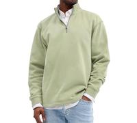 vejtmcc Sweat-shirt à demi-fermeture éclair pour homme - Sans capuche - Pull de sport - Manches longues - Chaud - Classique - Décontracté - Couleur unie - Avec col montant - Loisirs - Décontracté