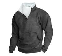 vejtmcc Sweat-shirt à fermeture éclair 1/4 pour homme, col montant, manches longues, avec fermeture éclair, pull à manches longues, sans capuche, décontracté, haut polo, t-shirt d'automne, hiver, pull