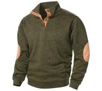 vejtmcc Sweat-shirt homme hiver manches longues chemise polaire chaude pull en polaire décontracté uni à manches longues | Col en V élégant polo shirt | Pull d'hiver sport coupe regular sweat-shirts