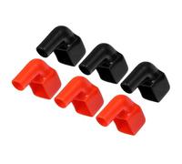 VekAuto 3 Paires De Couvre-Bornes De Batterie, Longueur De 40mm, Diamètre De 10mm, Capuchon Universel Pour Bornes De Batterie De Voiture, Moto, Camion, En Pvc Résistant Rouge, Noir