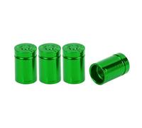 VekAuto 4 Bouchons De Valve De Pneu, 11X17Mm Capuchon De Valve De Roue De Voiture Universel Pour Voiture Moto Moto Anti-Collision En Alliage D'Aluminium Vert Capuchon De Valve De Pneu