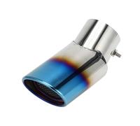 VekAuto Embout D'Échappement Coupé En Biais Silencieux 1pc Pour Voiture | Couleur Brûlé Bleu, Matériau Acier Inoxydable, Entrée 2,9", Sortie 4,0", Longueur 6,9", Universel