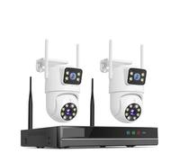 VEKELETE Kit de système de sécurité avec caméra Double Objectif WiFi 6MP, caméras IP 3K, système de sécurité, NVR 16 canaux, système de Surveillance CCTV(None,16CH NVR 2 Cameras)