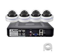 VEKELETE Système de caméra de sécurité AHD HD 5MP 1080P, dôme métallique, kit de vidéosurveillance étanche, BNC, 4 canaux, DVR, 2/4 caméras(1T,1080P Camera x 4)