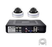 VEKELETE Système de caméra de sécurité AHD HD 5MP 1080P, dôme métallique, kit de vidéosurveillance étanche, BNC, 4 canaux, DVR, 2/4 caméras(None,5MP Camera x 2)