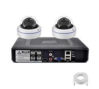 VEKELETE Système de caméra de sécurité AHD HD 5MP 1080P, dôme métallique, kit de vidéosurveillance étanche, BNC, 4 canaux, DVR, 2/4 caméras(2T,1080P Camera x 2)