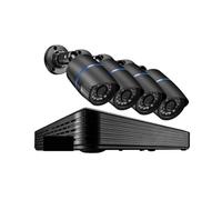 VEKELETE Système de caméra IP HD 4 canaux 5 MP Mini POE NVR, Enregistrement Audio, caméra de sécurité extérieure Bullet, kit de vidéosurveillance(2T,2PCS 4MP Cameras)