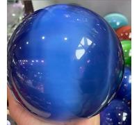 VEKETE Boule De Cristal Œil De Chat Bleu Naturel 4-10cm,Boule De Pierre D'énergie De Divination,Boule De Décoration De Photographie,60mm