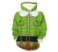 Vekewsap Bad Taste Sweat à capuche pour homme Impression 3D Pull de Noël Sweatshirt à manches longues Veste à capuche Impression de Noël Pull à capuche Pull à capuche avec cordon de serrage, vert, M