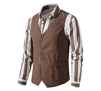Vekewsap Gilet de costume western pour homme - Vintage - Costume d'affaires - Gilet de cowboy - Gilet de cowboy rétro - Gilet western classique - Robe de mariage - Coupe ajustée - Taille formelle