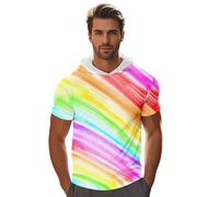 Vekewsap LGBT Flag Gay Pride T-shirt pour homme été 2025 Maillot de corps à capuche à manches courtes arc-en-ciel Gay Love Pride Pull à capuche Drapeau arc-en-ciel Tops Chemise à manches courtes pour