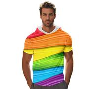 Vekewsap LGBT Flag Gay Pride T-shirt pour homme été 2025 Maillot de corps à capuche à manches courtes arc-en-ciel Gay Love Pride Pull à capuche Drapeau arc-en-ciel Tops Chemise à manches courtes pour