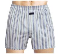 Vekewsap Short de pyjama pour homme - En coton doux - Short de pyjama - Respirant - Boxer rayé - Court - Classique - Rayures - Short rétro, Blanc., M