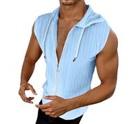 Vekewsap T-shirt de course sans manches pour homme - Séchage rapide - Haut athlétique - Sweat à capuche - Jacquard - T-shirt avec capuche - Débardeur d'entraînement - Débardeur de fitness - T-shirt