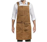 Vekewsap Tablier de travail pour homme - En toile - Imperméable - Réglable - Pour café, cuisine, restaurant, barbecue, opérateur, boulangerie, marron, taille unique