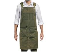Vekewsap Tablier de travail pour homme - En toile - Imperméable - Réglable - Pour café, cuisine, restaurant, barbecue, opérateur, boulangerie, vert, taille unique