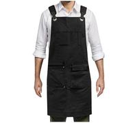 Vekewsap Tablier de travail pour homme - En toile - Imperméable - Réglable - Pour café, cuisine, restaurant, barbecue, opérateur, boulangerie, Noir , taille unique