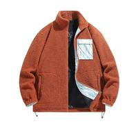 Vekewsap Veste en peluche pour homme - Veste polaire douce - Veste de transition - Manteau d'hiver décontracté - Bloc de couleurs - Parka d'hiver - Automne - Hiver - Veste polaire - Veste de