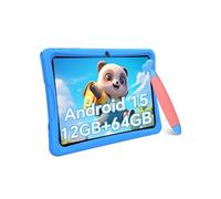 VekfulPC K10 10.1 pouces Tablette Tactile Enfants Android 15, 12 Go RAM + 64 Go ROM,5000 mAh WiFi 6,Livrée Stylet,Bleu