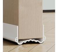 Veki 100cm Bas de Porte Isolant, Boudin de Porte Anti Froid, Joint de Porte Anti Bruit, Phonique Thermique Bande d'Étanchéité Protège des Courants d'air et des Insectes (Blanc, Largeur 3.5-5.5 cm)