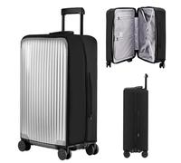 Veki Housse de Valise en PVC Transparent, Housse de Protection pour Bagages, Élastique Bagages Couverture, Housses Valise Protection de Voyage, Imperméable Trolley Case Cover (Noir, 24 Pouce)