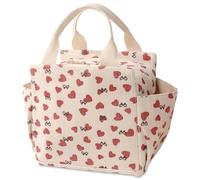 Veki Sac à déjeuner isotherme pour femmes et filles - Grand sac fourre-tout en velours côtelé - Organiseur de déjeuner isotherme de 12 L - Boîte à déjeuner étanche pour le travail, les pique-niques