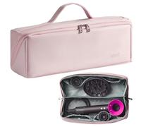 Veki Sac de Rangement Compatible avec Dyson Airwrap Styler et Shark, Étui de Transport de Voyage Portable pour Dyson Supersonic, Sac de Voyage Étanche pour Dyson Sèche-Cheveux et Accessoires (Rose)