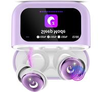 VEKJ Ecouteurs Bluetooth sans Fil, 48H Ecouteur Sommeil avec Écran Tactile Multifonction, Mini Casque Bluetooth 5.4 avec Appels clairs, HiFi Stéréo/Mode 5 EQ /IPX7 Étanche Oreillette, Taro Lavande