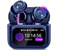 VEKJ Mini écouteurs intra-auriculaires Bluetooth 48 heures avec écran | Immersive Casque stéréo HiFi sans fil Bluetooth avec micro anti-bruit ENC, écouteurs Bluetooth avec 5 modes EQ, bleu foncé