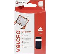 VEL-EC60236 24 pièces Bâton Noir sur Carrés, 25mm | Carrés auto-agrippants avec dos adhésif, idéaux pour la maison, l’école et le bureau