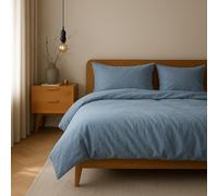 VEL VET HOME Parure de lit 155x220cm 100% Coton Linge de lit 155x220 +1X taie d'oreiller 80x80cm Housse de Couette de Haute qualité avec Fermeture éclair Fabriqué en Europe Jeans