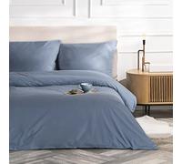 VEL VET HOME VelvetHome Deluxe Parure de lit 135x200cm 100% Coton Linge de lit 135x200 +1X taie d'oreiller 80x80cm Housse de Couette de Haute qualité avec Fermeture éclair Fabriqué en Europe Jeans