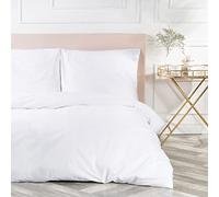 VEL VET HOME VelvetHome Deluxe Parure de lit 155x220cm 100% Coton Linge de lit 155x220 +1X taie d'oreiller 80x80cm Housse de Couette de Haute qualité avec Fermeture éclair Fabriqué en Europe Blanc