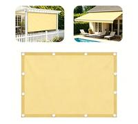 Vela Ombreggiante Impermeabile 1.2x2.7M Toile D'ombrage Rectangulaire Voile Ombrage Terrasse Exterieur, Tissu Oxford 420D Protection UV, Étanche Déchirements, pour Jardin, Balcon,Jaune Sable
