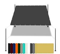 Vela Ombreggiante Voile d'ombrage imperméable anti-UV à 98 % pour terrasse et balcon avec corde et kit d'installation Gris foncé 3 x 4,2 m