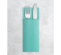 VelaHub Airlaid Lot de 50 Serviettes jetables de qualité supérieure, 32 x 40 cm, Bleu Menthe