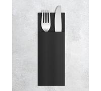 VelaHub Airlaid Lot de 50 Serviettes jetables de qualité supérieure Noir 32 x 40 cm