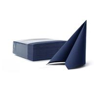 VelaHub Soft Point 50 Serviette jetable, de qualité supérieure, 38 x 38 cm, pliage en 1/4, bleu foncé