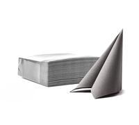 VelaHub Soft Point 50 Serviette jetable, de qualité supérieure, 38 x 38 cm, pliage en 1/4, gris