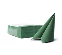VelaHub Soft Point 50 Serviette jetable, de qualité supérieure, 38 x 38 cm, pliage en 1/4, vert