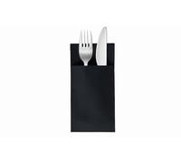 VelaHub Soft Point Lot de 50 serviettes jetables pour couverts, de qualité supérieure, 39 x 38 cm, noires